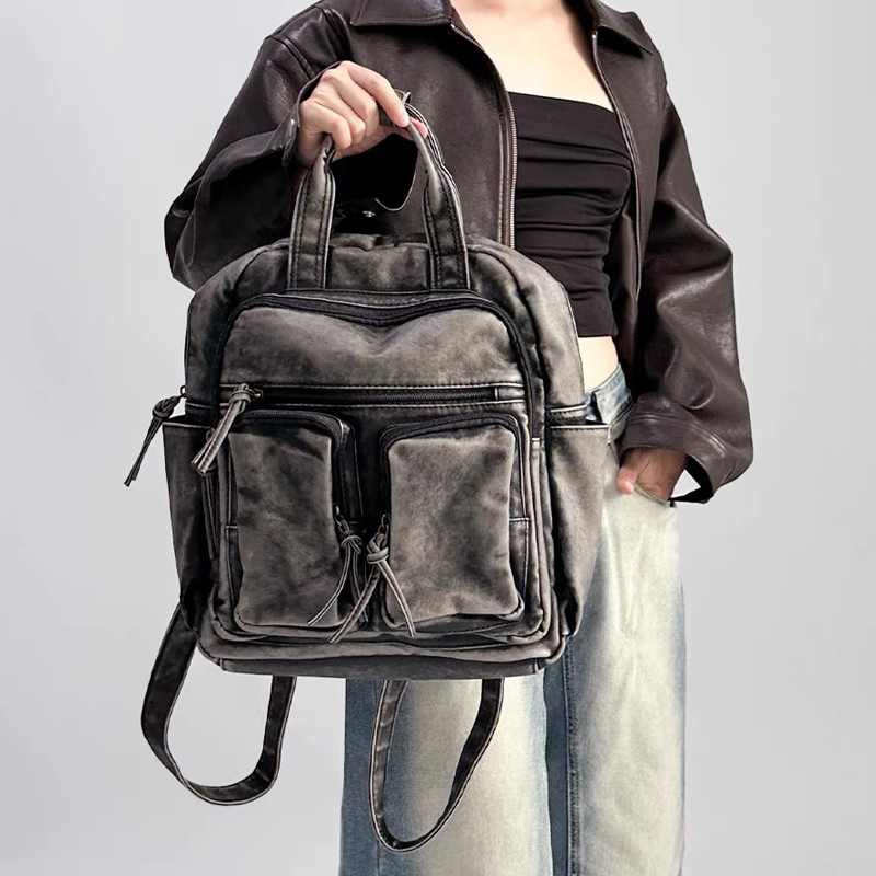Luxury Bags Trending - 럭셔리 소프트 워시드 PU 가죽 백팩