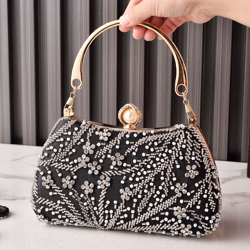 Luxury Bags China Wholesale - 블랙 핸드백 비딩 빈티지 여성 파티