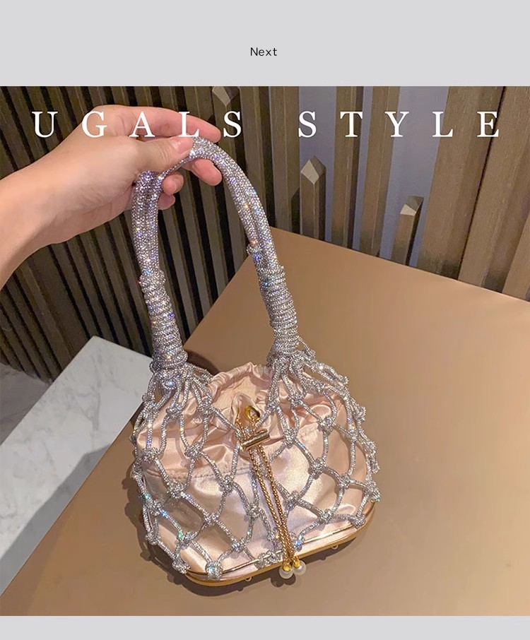 Luxury Bags Supplier - 할로우 아웃 글리터 로프 우븐 수제