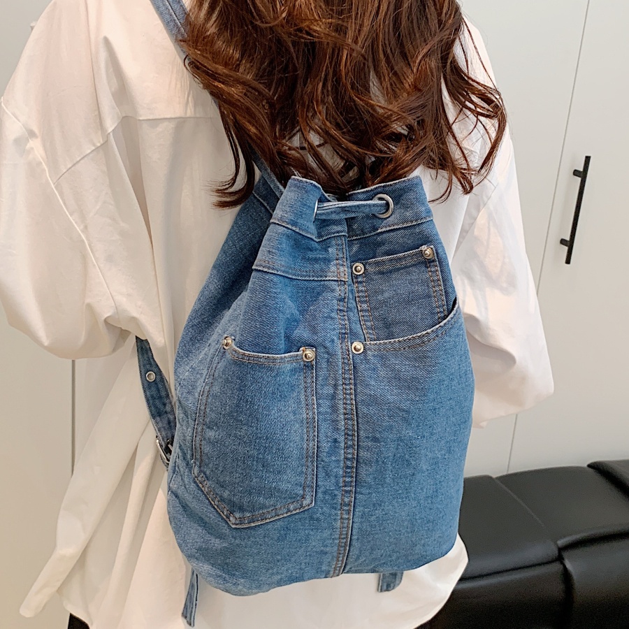 Luxury Bags Blue - 데님 여성 배낭 십대 소녀를위한 캐주얼