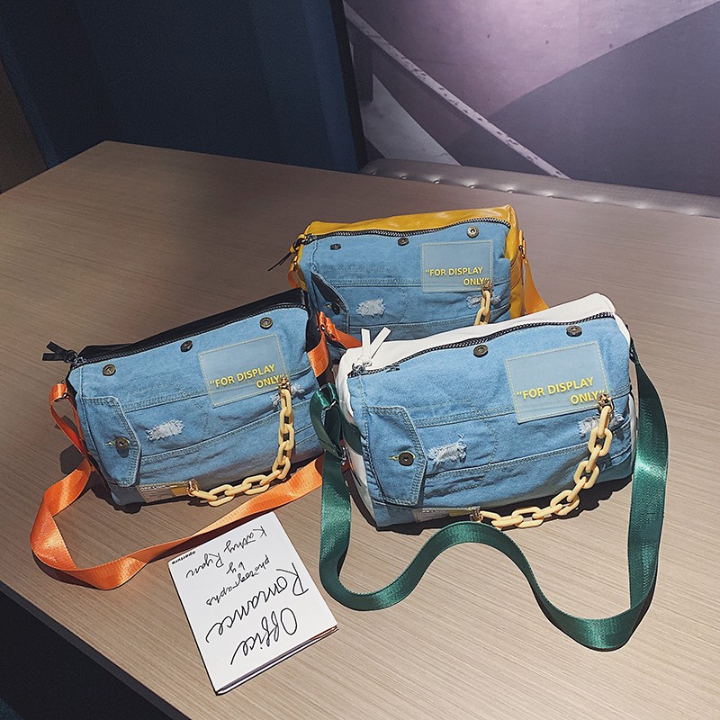 여성용 패션 데님 숄더백, 대용량 여행 가방, 디자이너 - Luxury Bags Blue 리뷰 및 가격