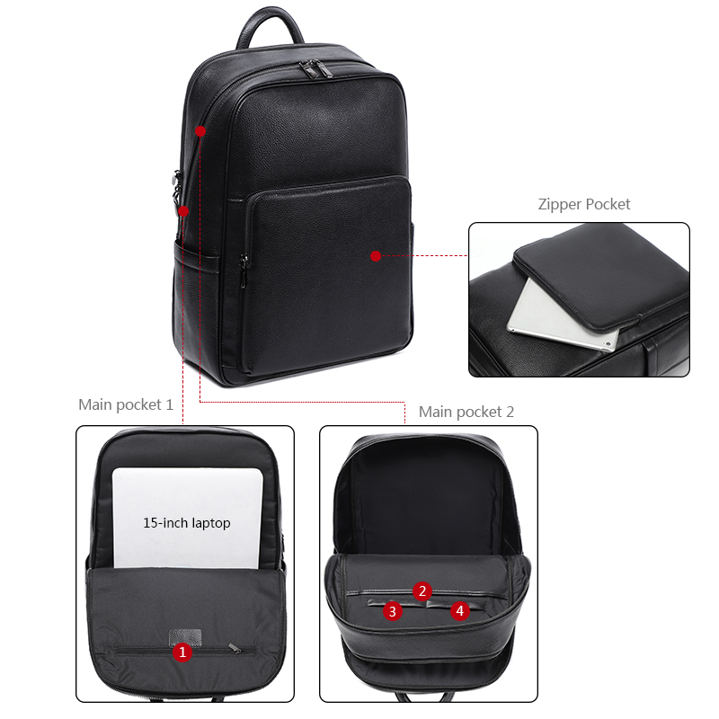 100% 암소 정품 ​​가죽 남성 배낭 패션 진짜 천연 - Xl Luxury Bags 리뷰 및 가격