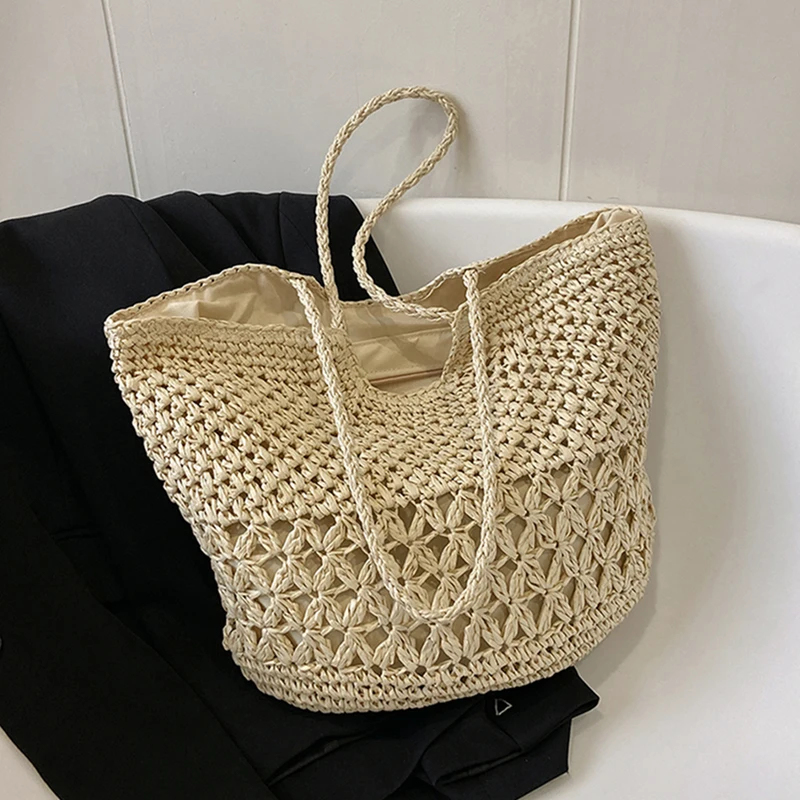 캐주얼 디자인 밀짚 직조 가방 트렌드 럭셔리 여성 숄더 - Luxury Bags Tote 리뷰 및 가격