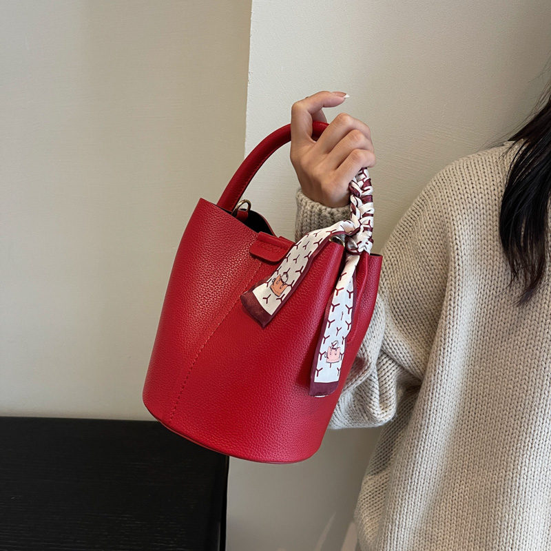 레드 PU 버킷 숄더백, 크로스바디 백, 블랙 럭셔리  - Luxury Bags For Women Sale 리뷰 및 가격