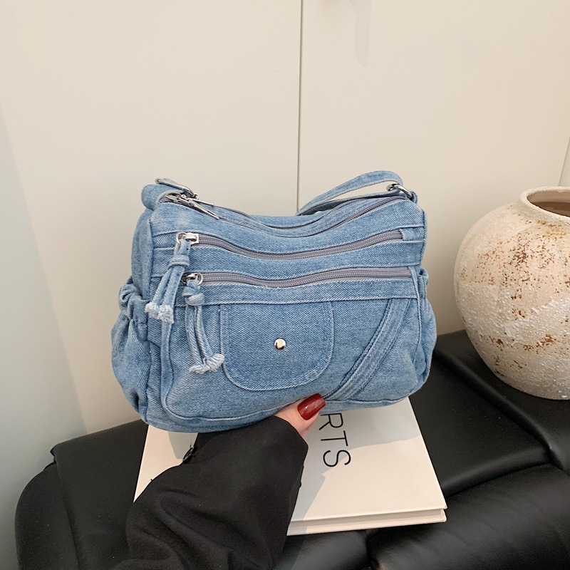 스트릿 스타일 레트로 블루 데님 백 2026 여름 멀티 - Luxury Bags Blue 리뷰 및 가격