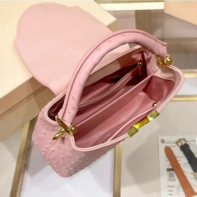 HXia 럭셔리 스퀘어 여성 가방 타조 무늬 가죽 핸드 - Luxury Bags For Women Sale 리뷰 및 가격