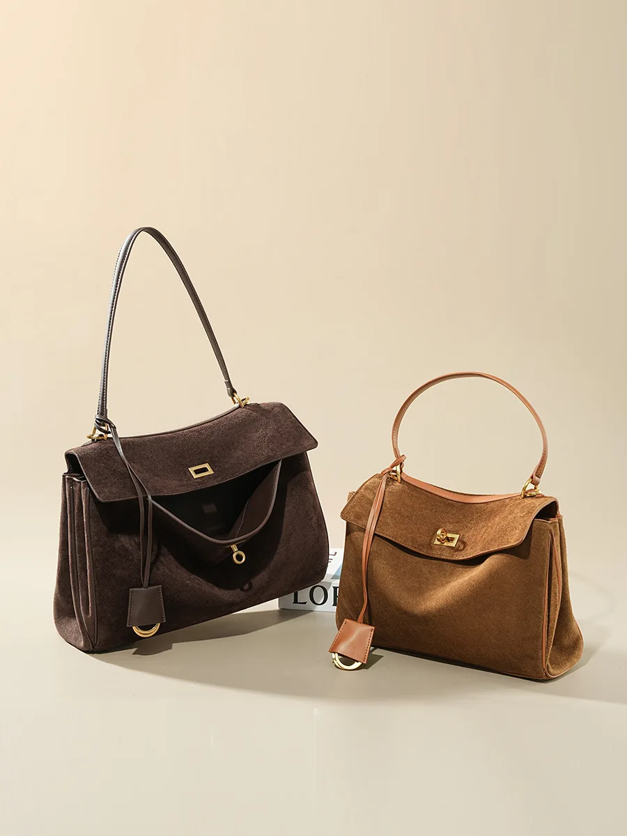 가을 겨울 여성 스웨이드 정품 가죽 가방 숄더 핸드백  - Luxury Bags Tote 리뷰 및 가격