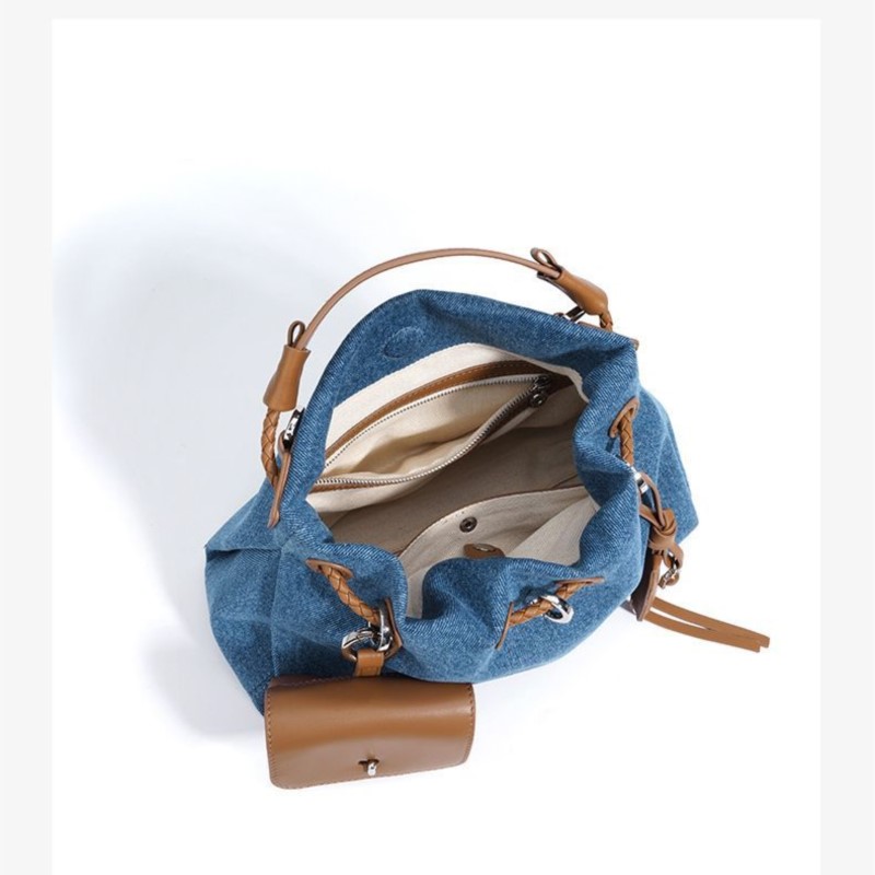 JIAERDI 하이 스트리트 데님 버킷 백 지갑 여성  - Luxury Bags Denim 리뷰 및 가격