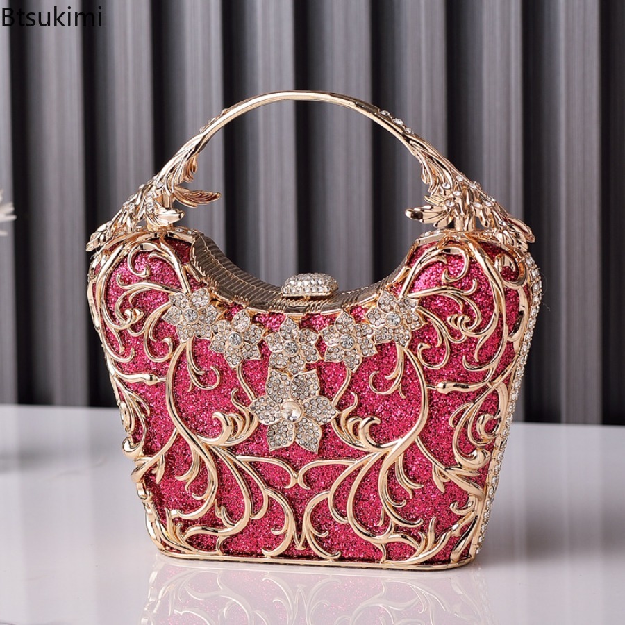 속이 빈 메탈 이브닝 백 여성 패션 반짝이는 파티 연회 - Luxury Bags Supplier 리뷰 및 가격