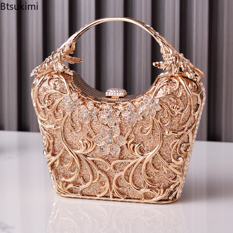 속이 빈 메탈 이브닝 백 여성 패션 반짝이는 파티 연회 - Luxury Bags Supplier 리뷰 및 가격